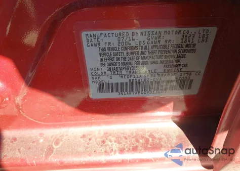 2016 Nissan Sentra Sv z USA, uszkodzony, nr VIN 3N1AB7AP6GY315603